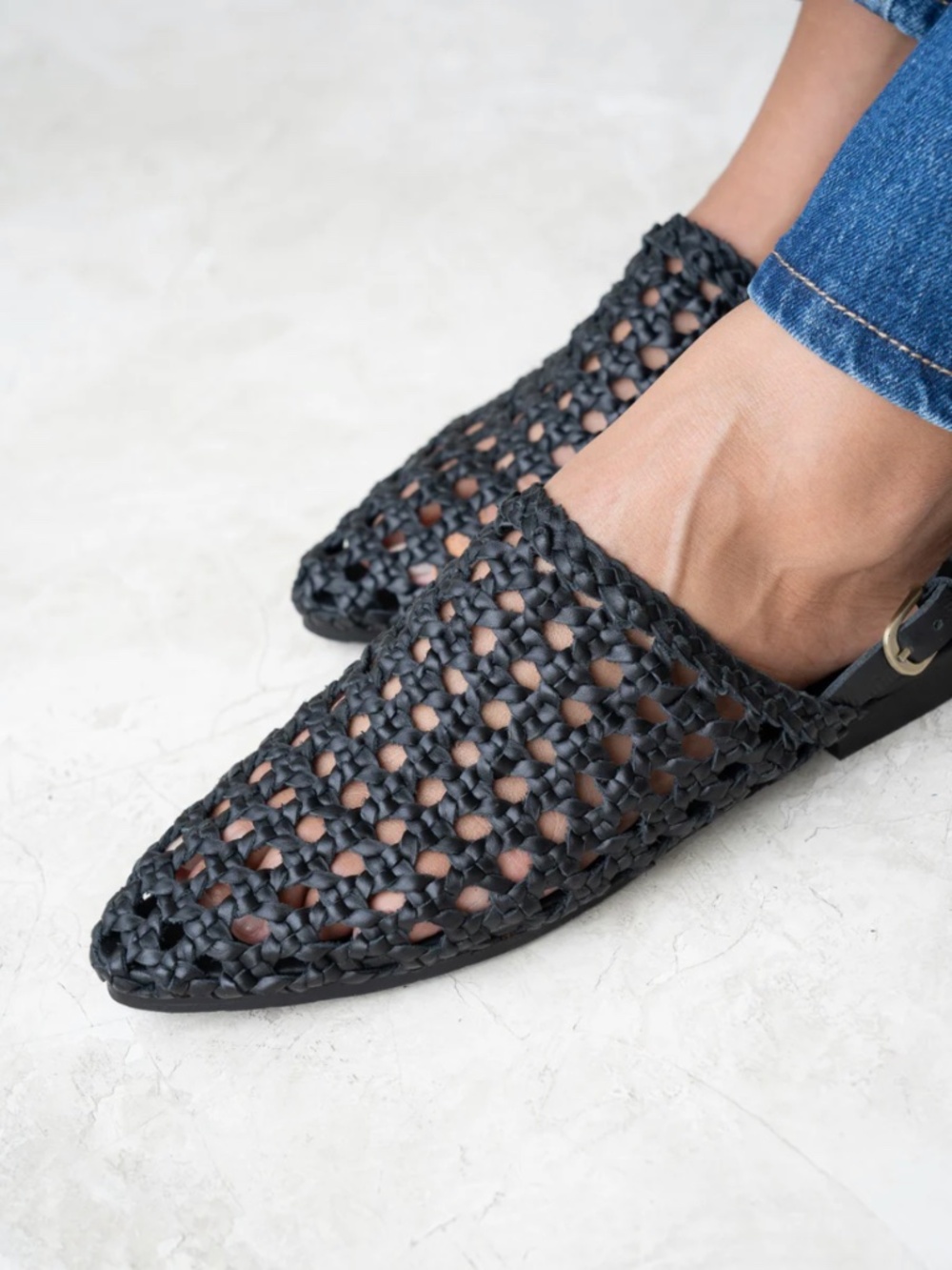 NWT Liberte Leather Vienna Woven Black Mule size 11